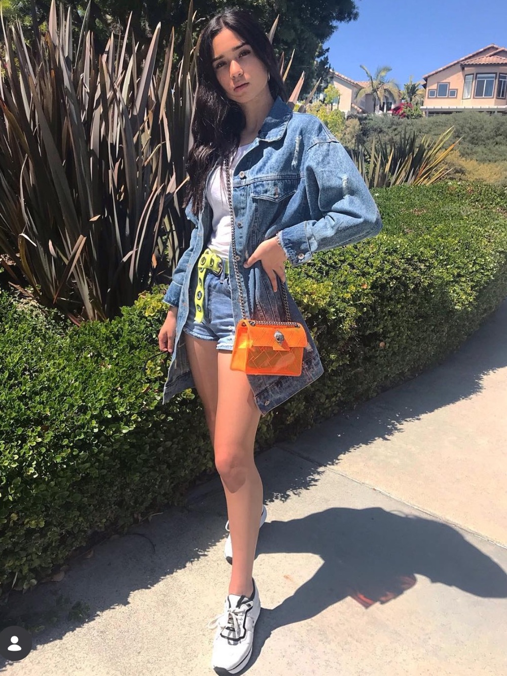 Kurt Geiger London Orange Mini Kensington Vinyl Clear Crossbody Bag - Picture 6 of 17